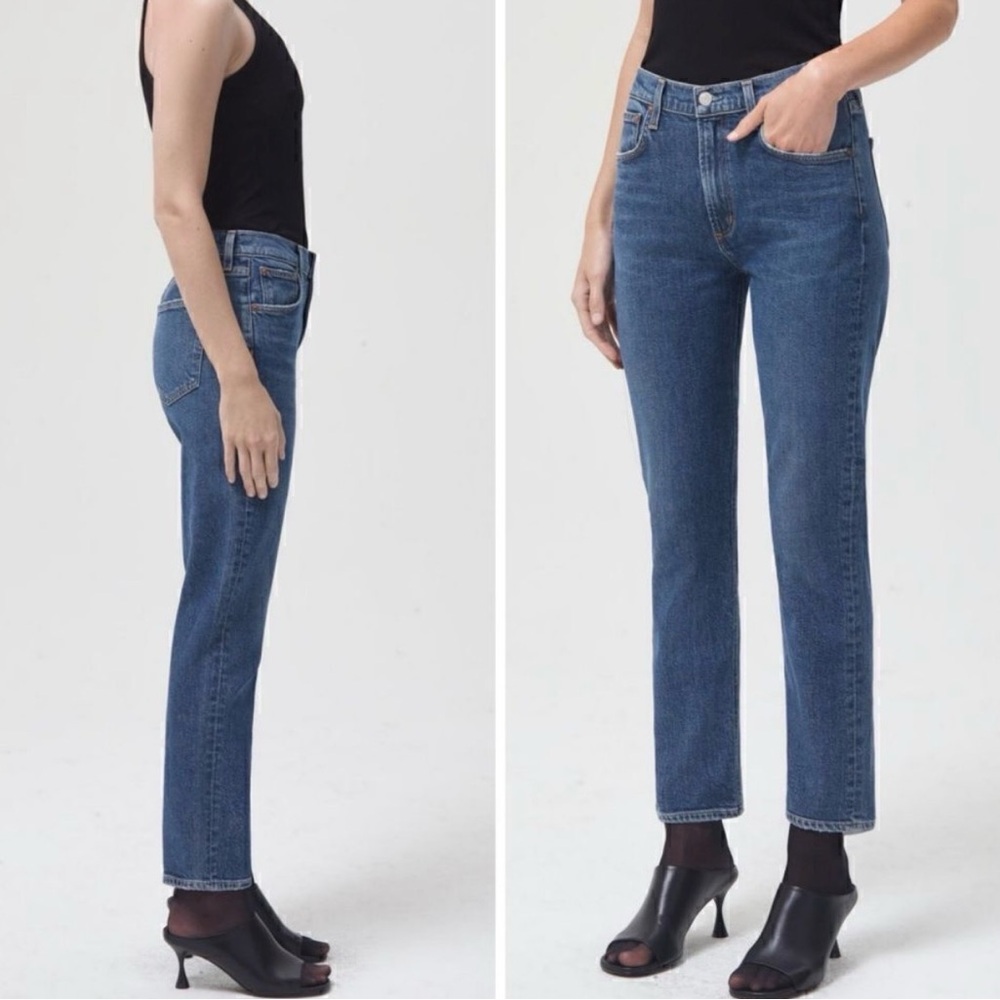AGOLDE - NWT women’s  Merrel Jean mid rise straight light blue organic denim 27